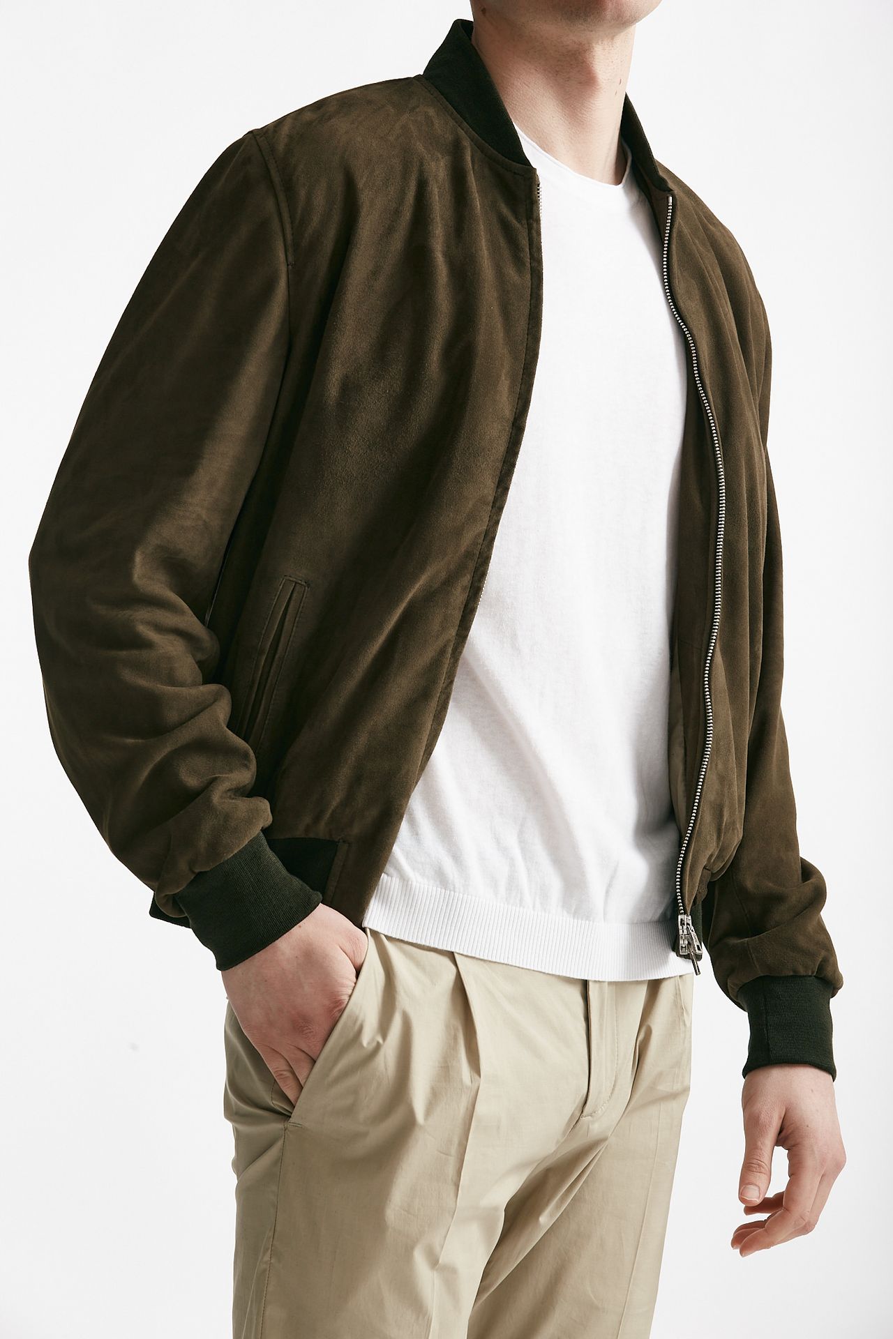 bomber emanuele in camoscio verde men Stewart - 4