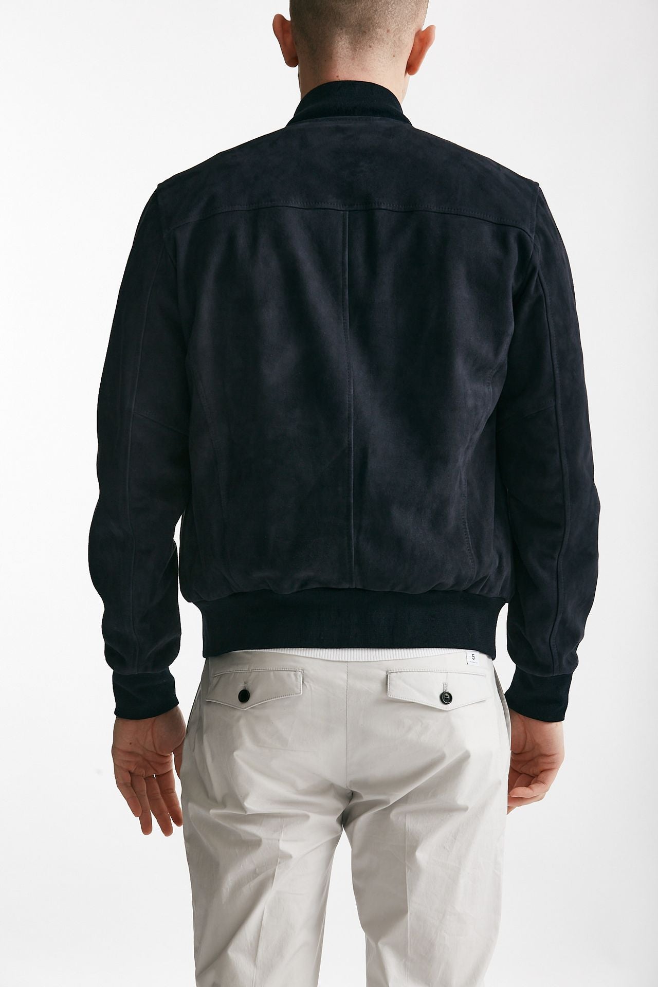 bomber emanuele in camoscio blu men Stewart - 3