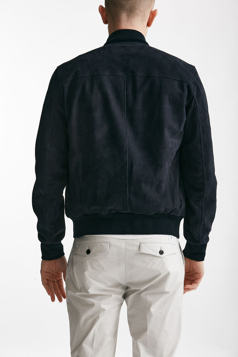 bomber emanuele in camoscio blu men Stewart - 3