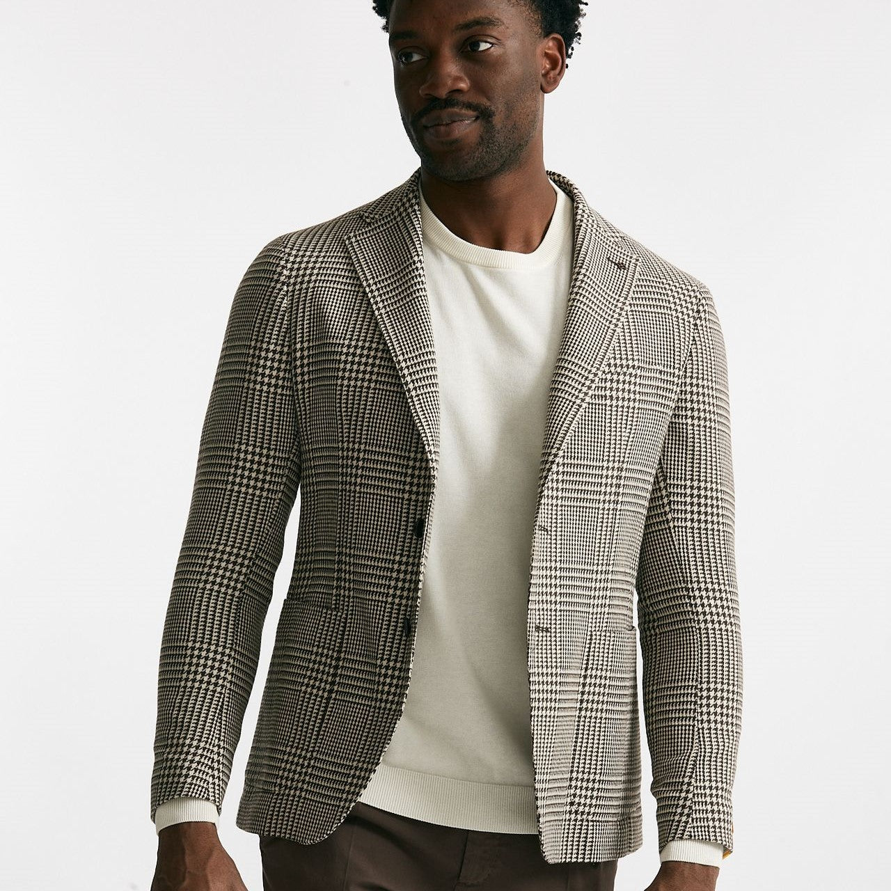 giacca monopetto montecarlo galles panna e marrone men Tagliatore - 8