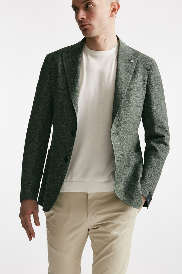 giacca monopetto montecarlo lino/cotone verde men Tagliatore