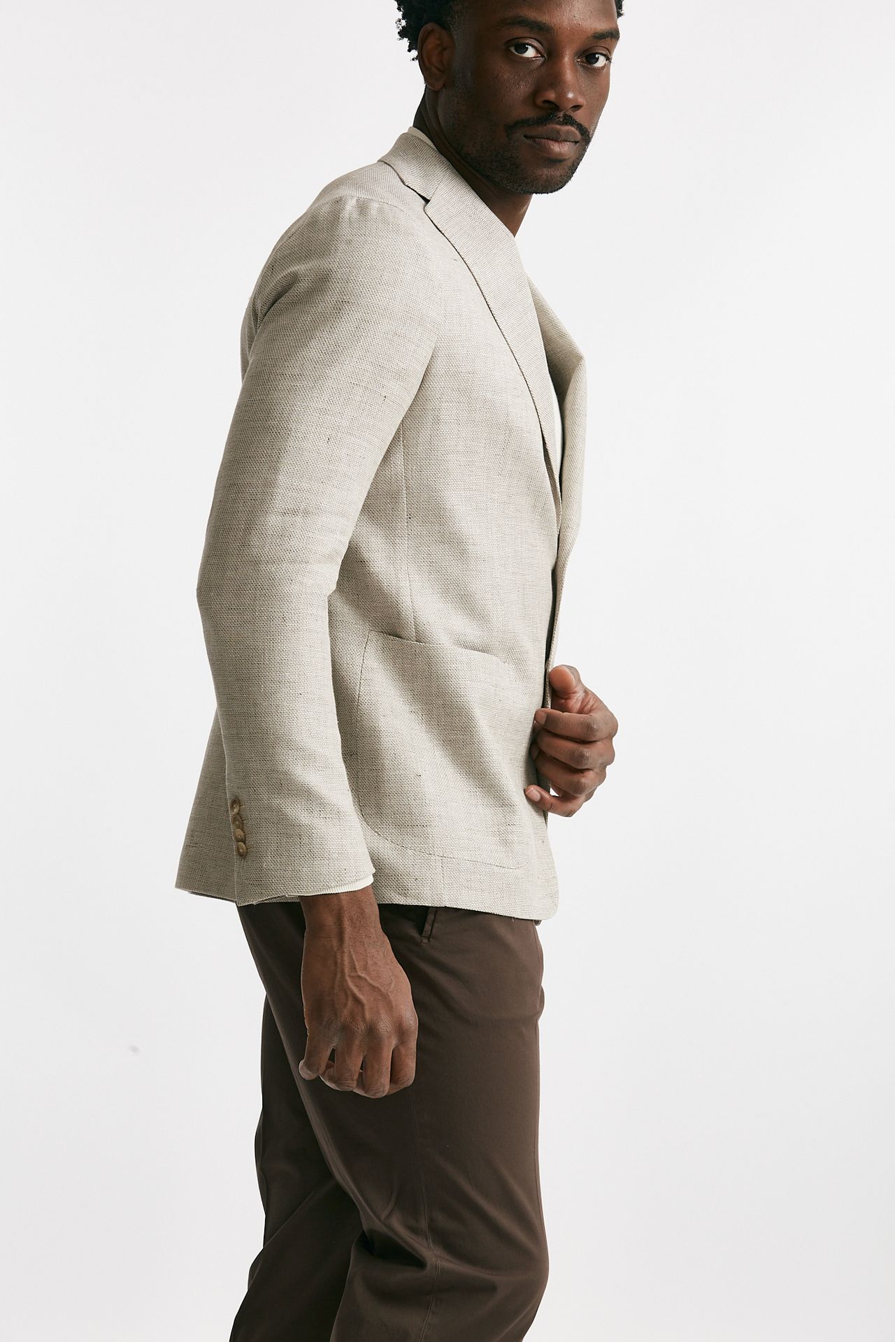 giacca monopetto montecarlo lino/cotone beige men Tagliatore - 4
