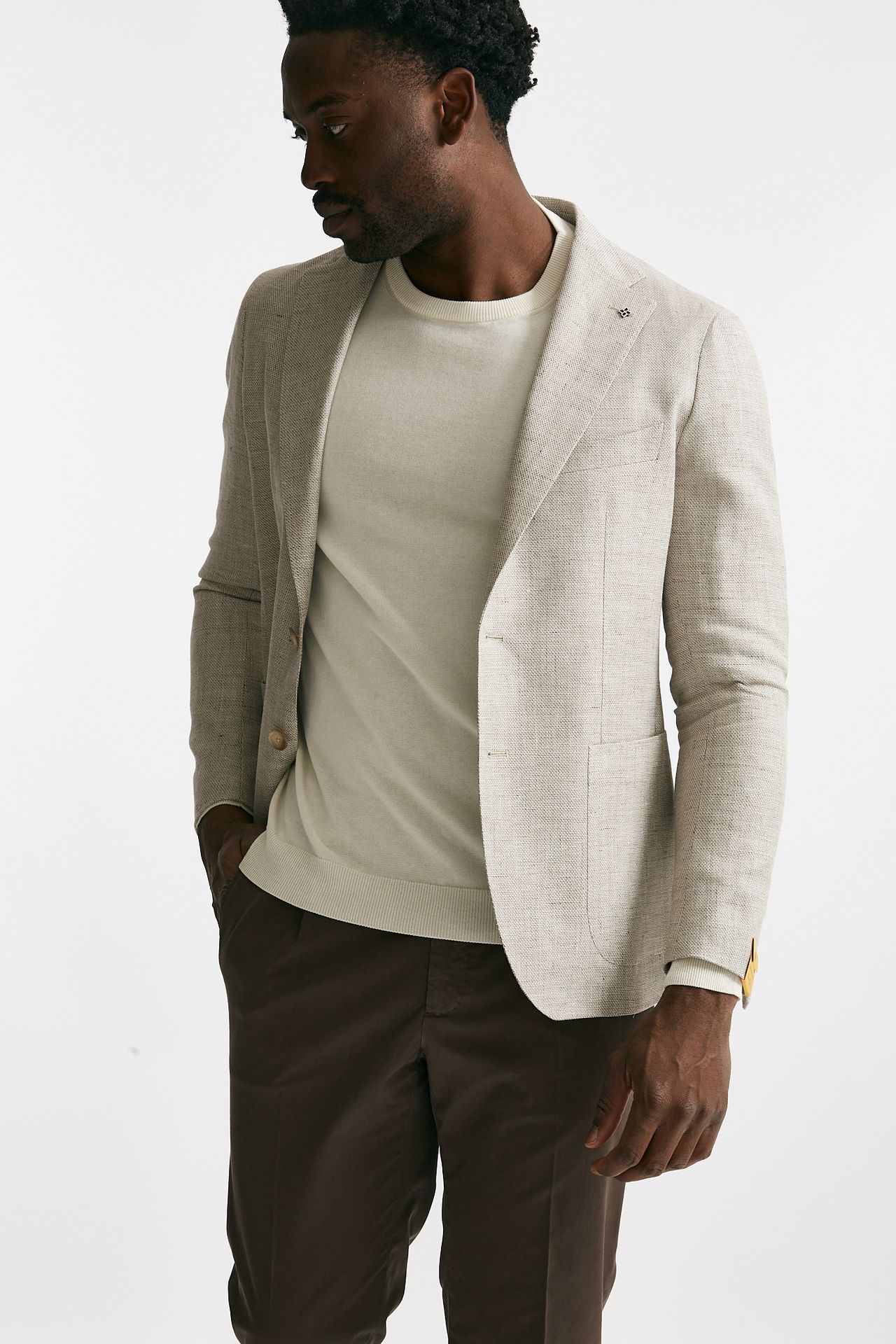 giacca monopetto montecarlo lino/cotone beige men Tagliatore - 6