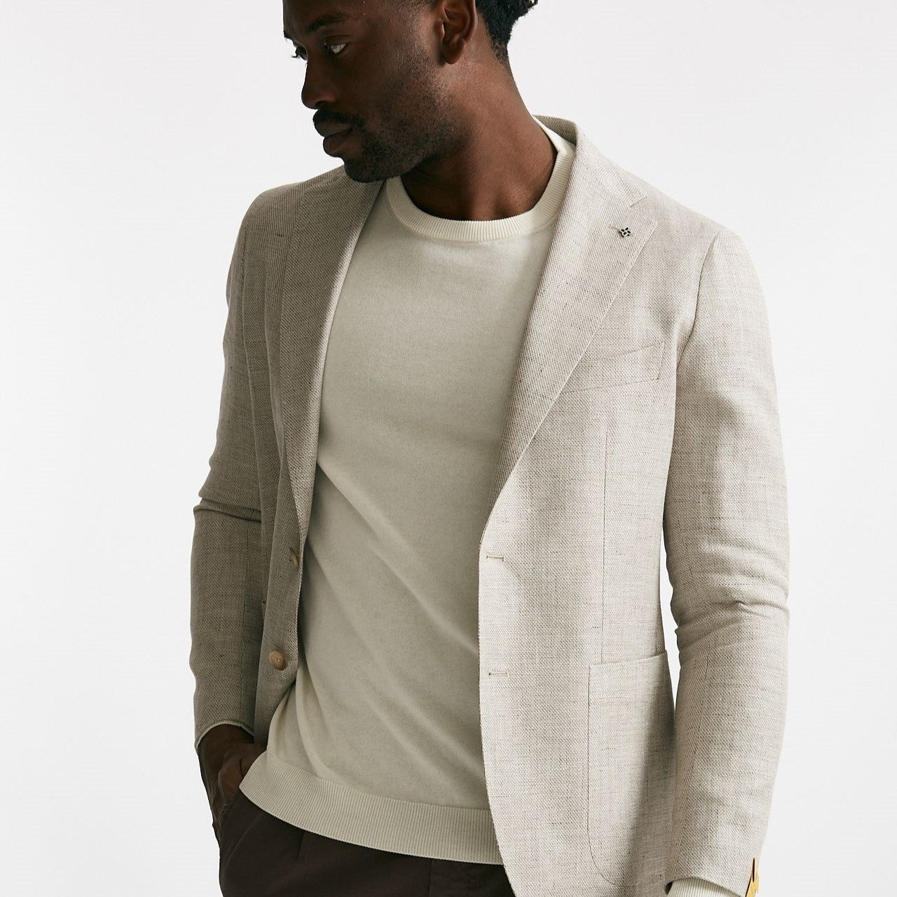 giacca monopetto montecarlo lino/cotone beige men Tagliatore - 8