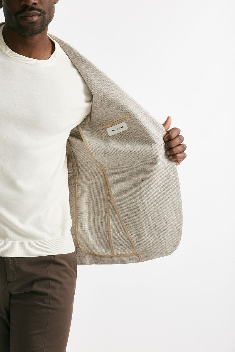 giacca monopetto montecarlo lino/cotone beige men Tagliatore - 7