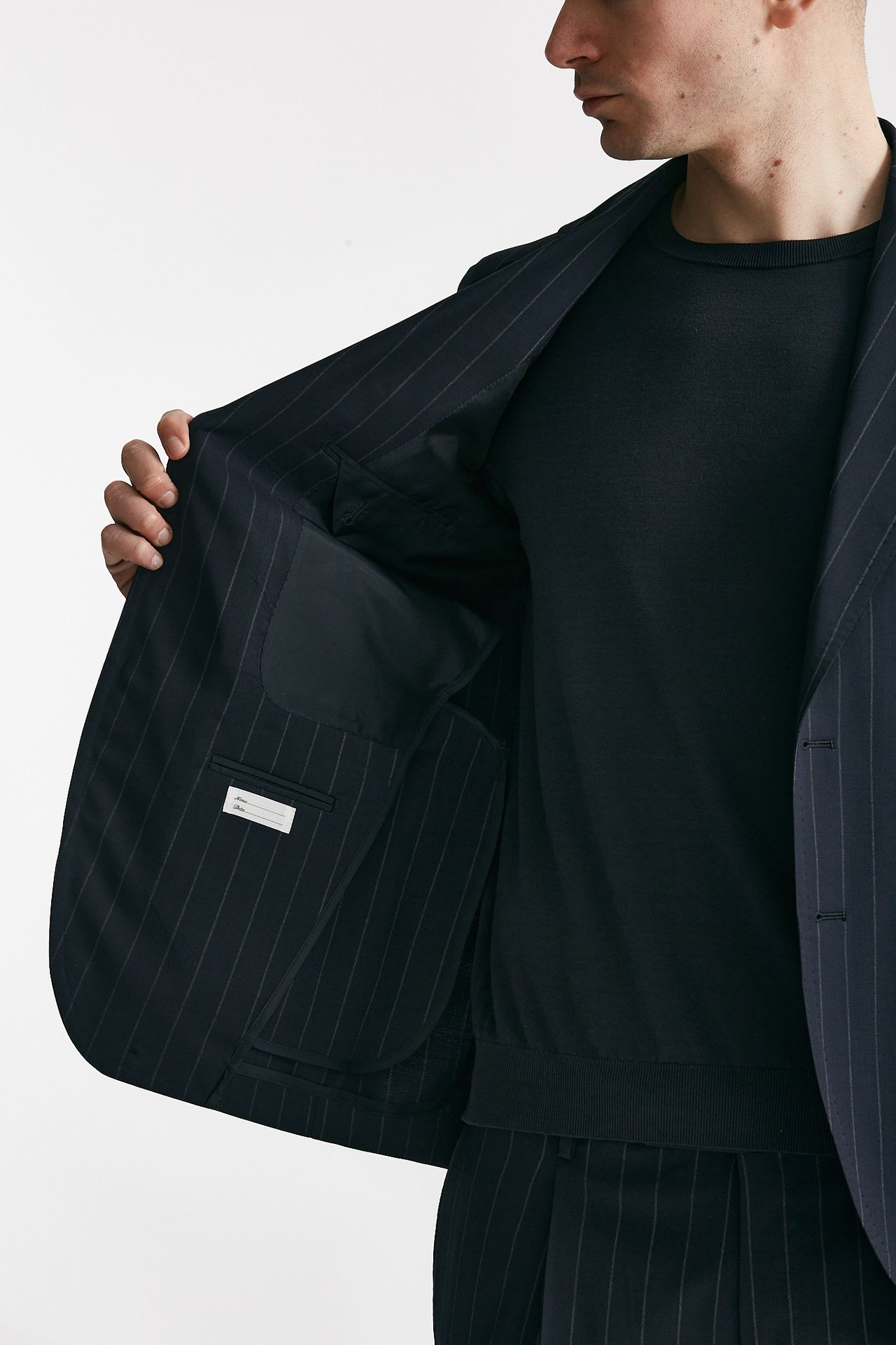 abito monopetto pino lerario gessato blu men Tagliatore - 5