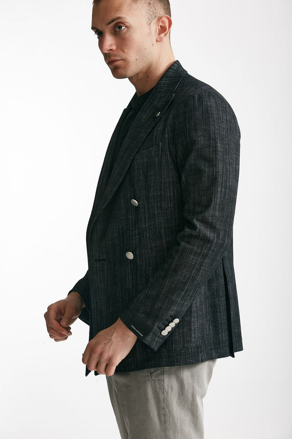 giacca doppiopetto montecarlo in denim nero men Tagliatore