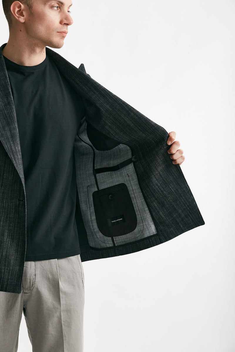 giacca doppiopetto montecarlo in denim nero men Tagliatore - 8