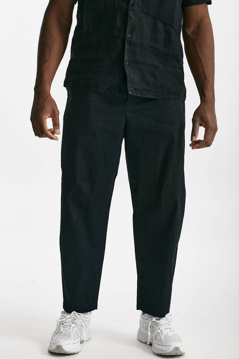 pantalone in lino cotone e poliestere nero men Transit uomo - 1