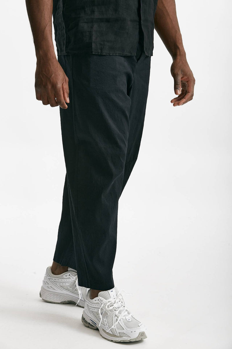 pantalone in lino cotone e poliestere nero men Transit uomo - 4