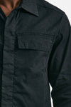overshirt in lino cotone e poliestere nero men Transit uomo - 5