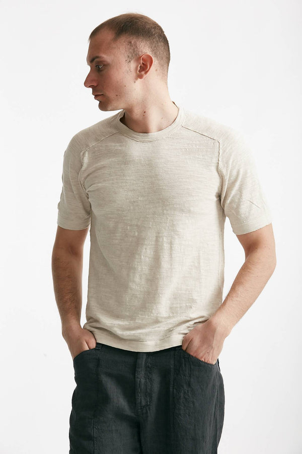 t shirt in cotone beige men Transit uomo