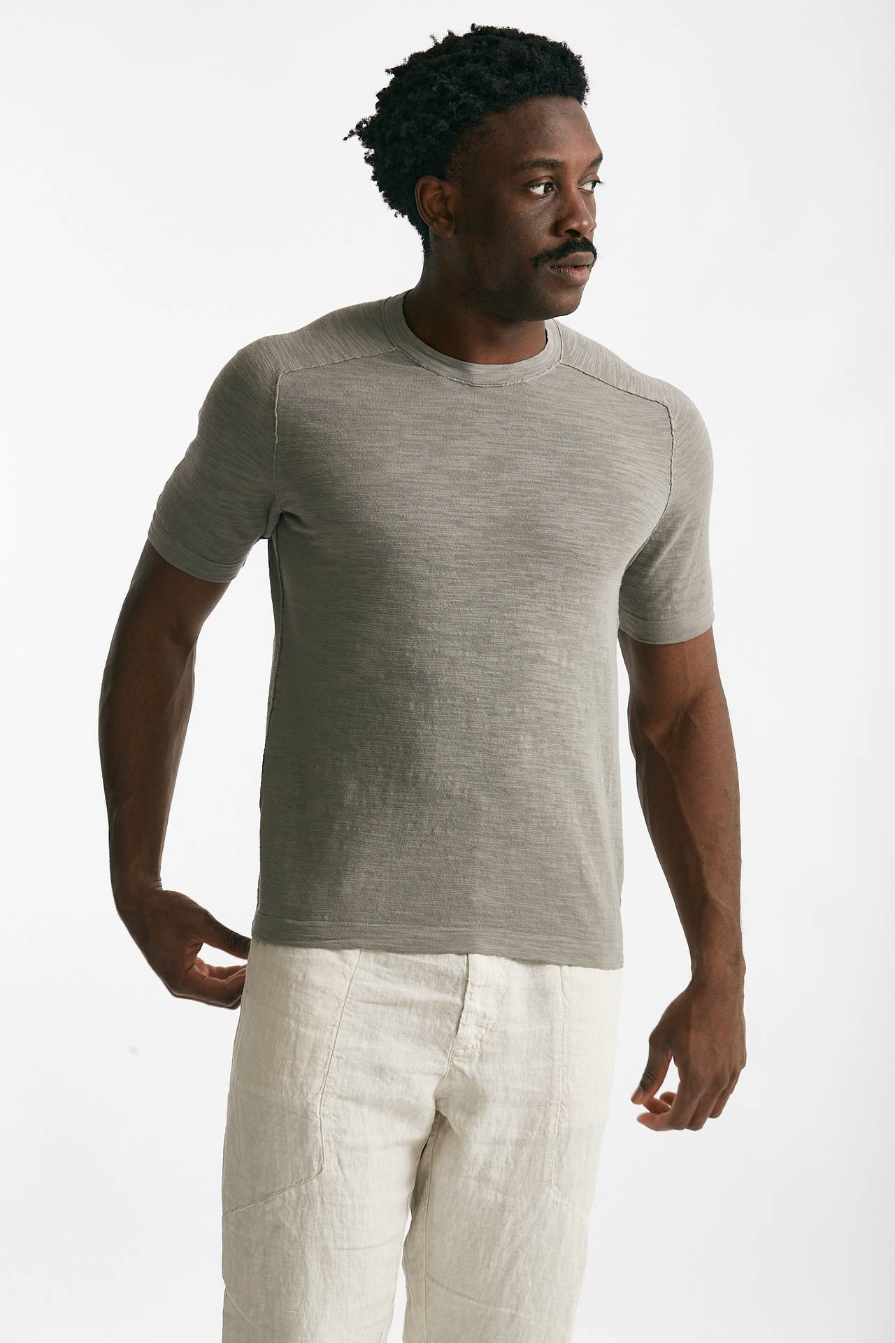 t shirt in cotone grigio men Transit uomo - 1