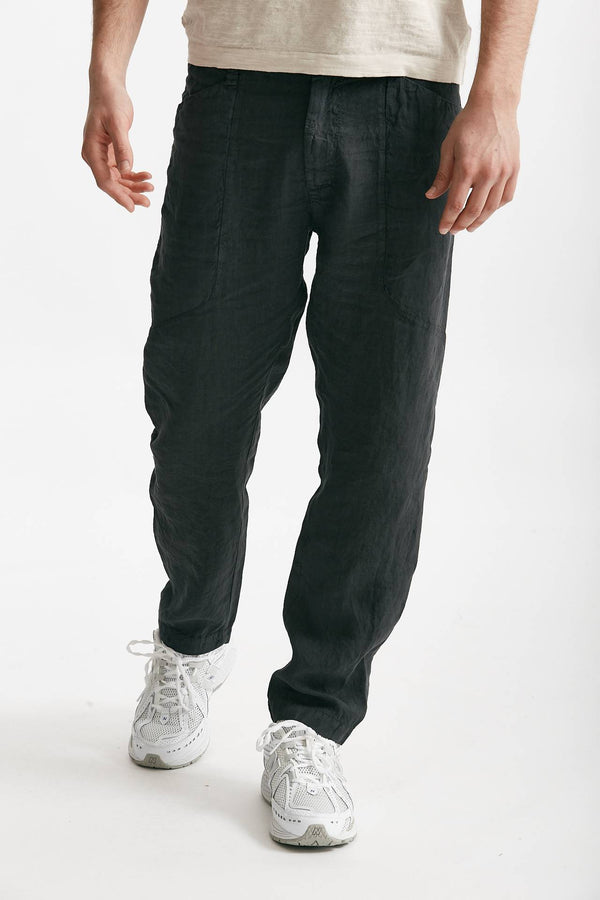 pantalone in lino grigio antracite men Transit uomo