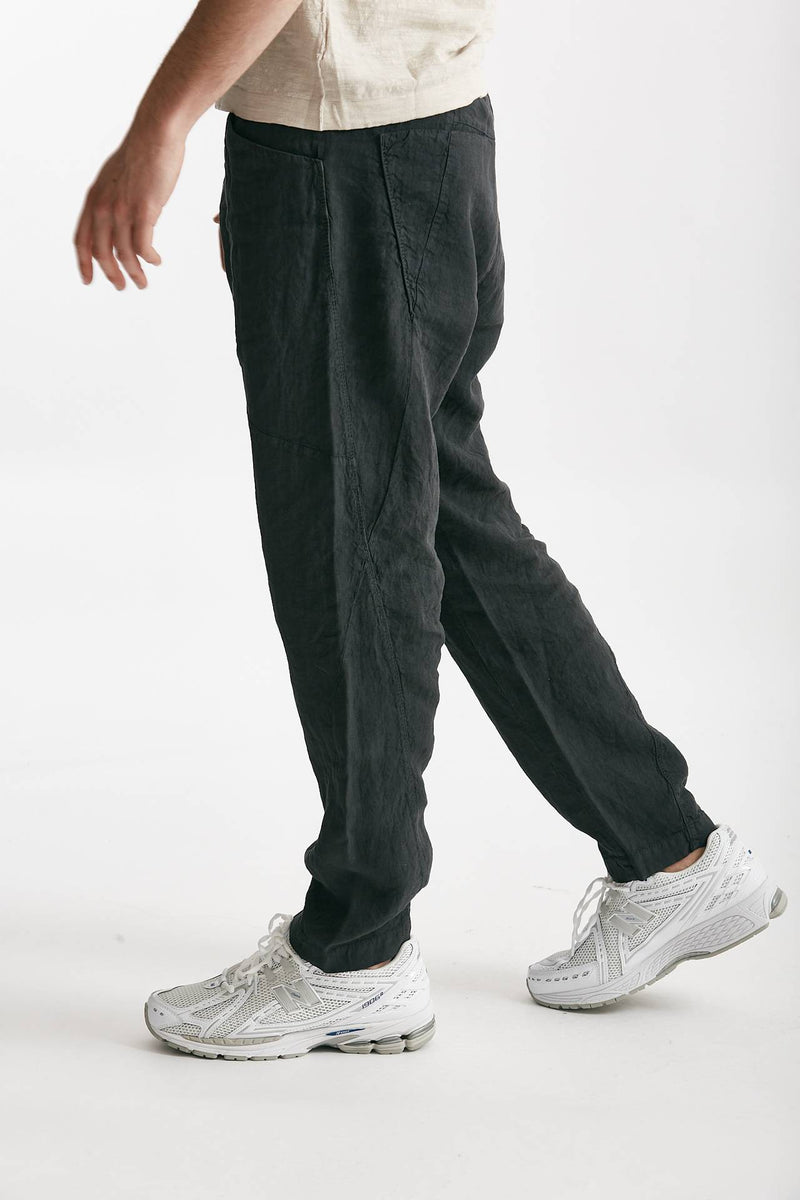 pantalone in lino grigio antracite men Transit uomo - 3