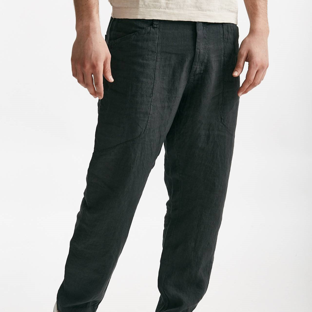 pantalone in lino grigio antracite men Transit uomo - 1