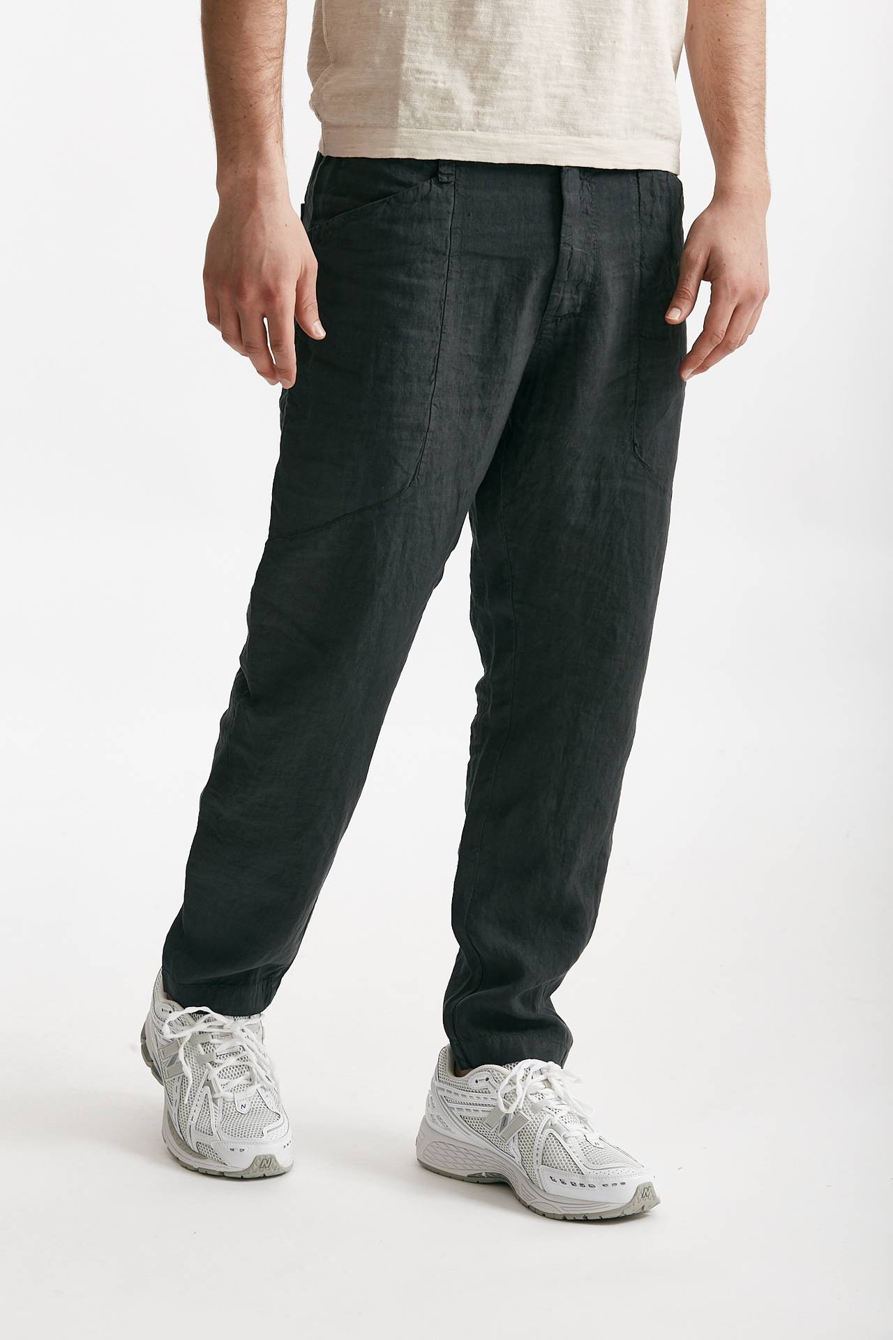 pantalone in lino grigio antracite men Transit uomo - 5