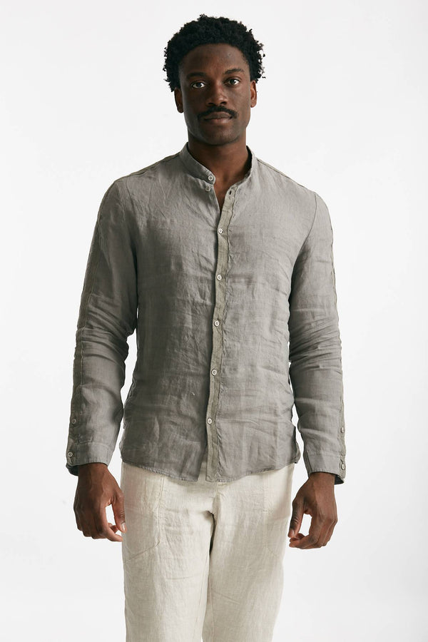camicia in lino grigio men Transit uomo