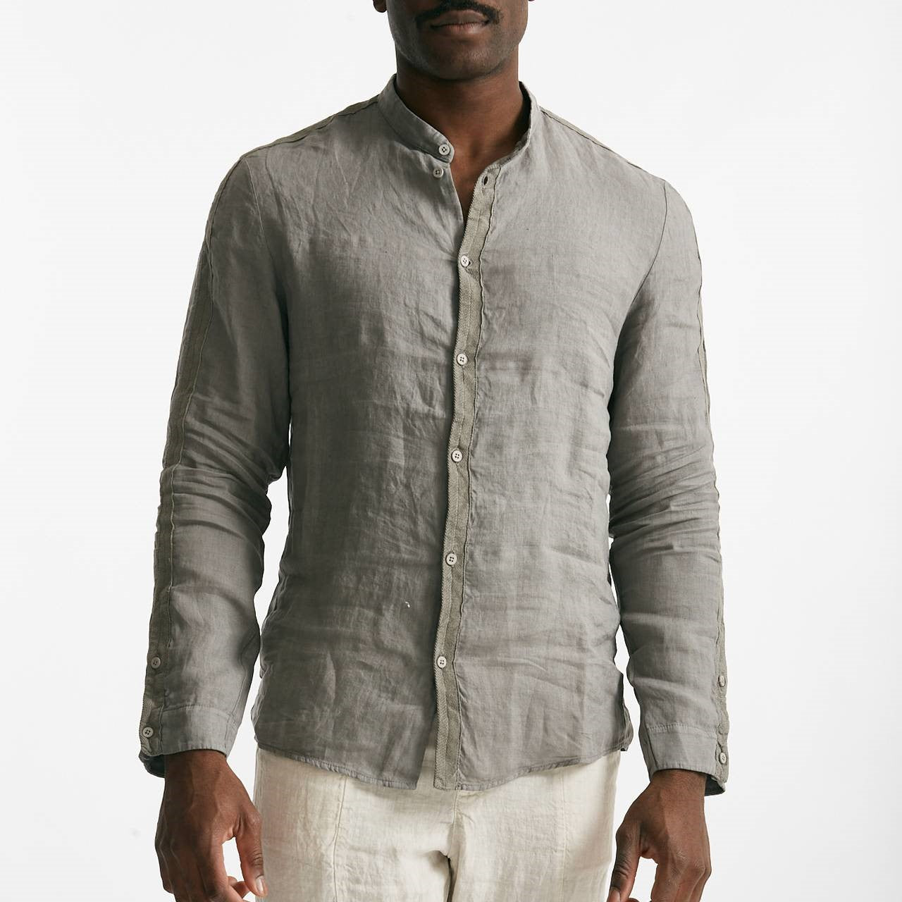 camicia in lino grigio men Transit uomo - 7