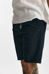 bermuda in cotone e lino stretch blu men White sand - 4