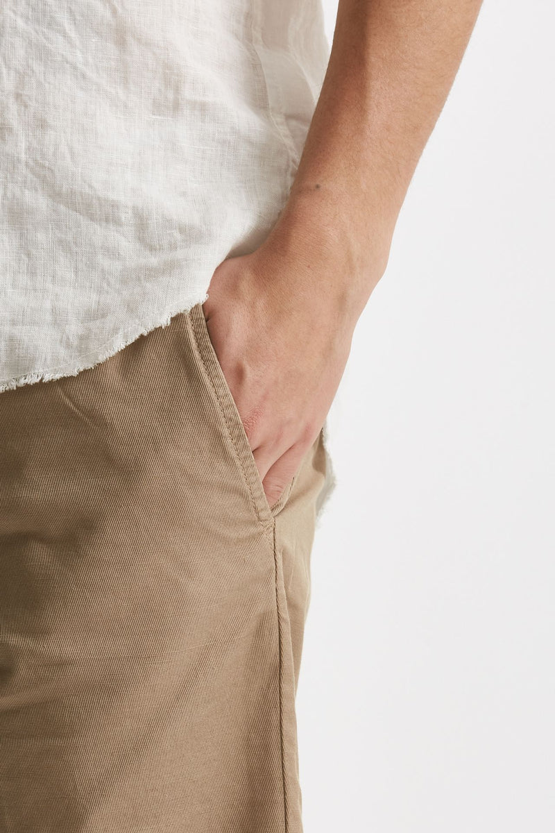 bermuda in cotone e lino stretch beige men White sand - 5