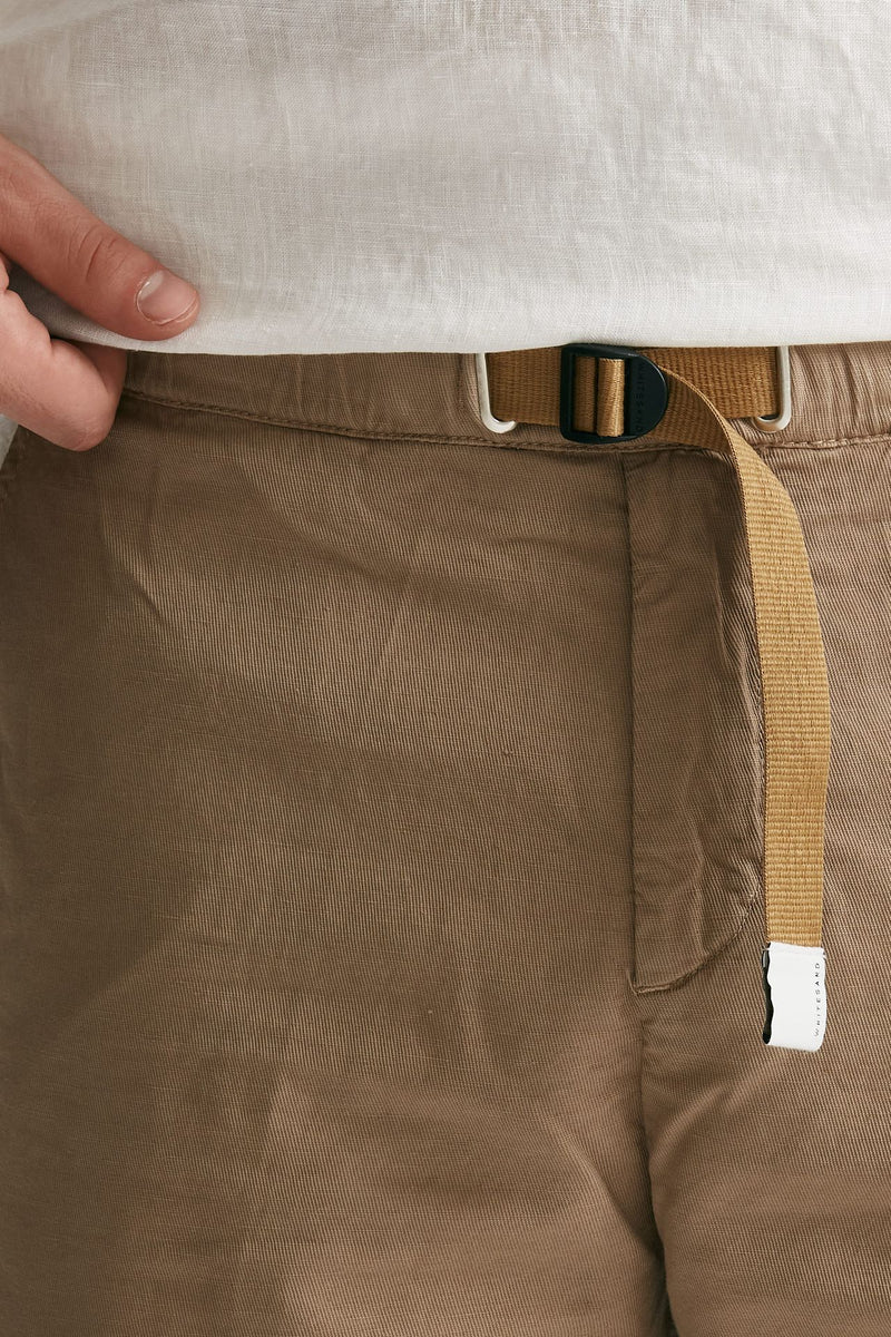 bermuda in cotone e lino stretch beige men White sand - 6