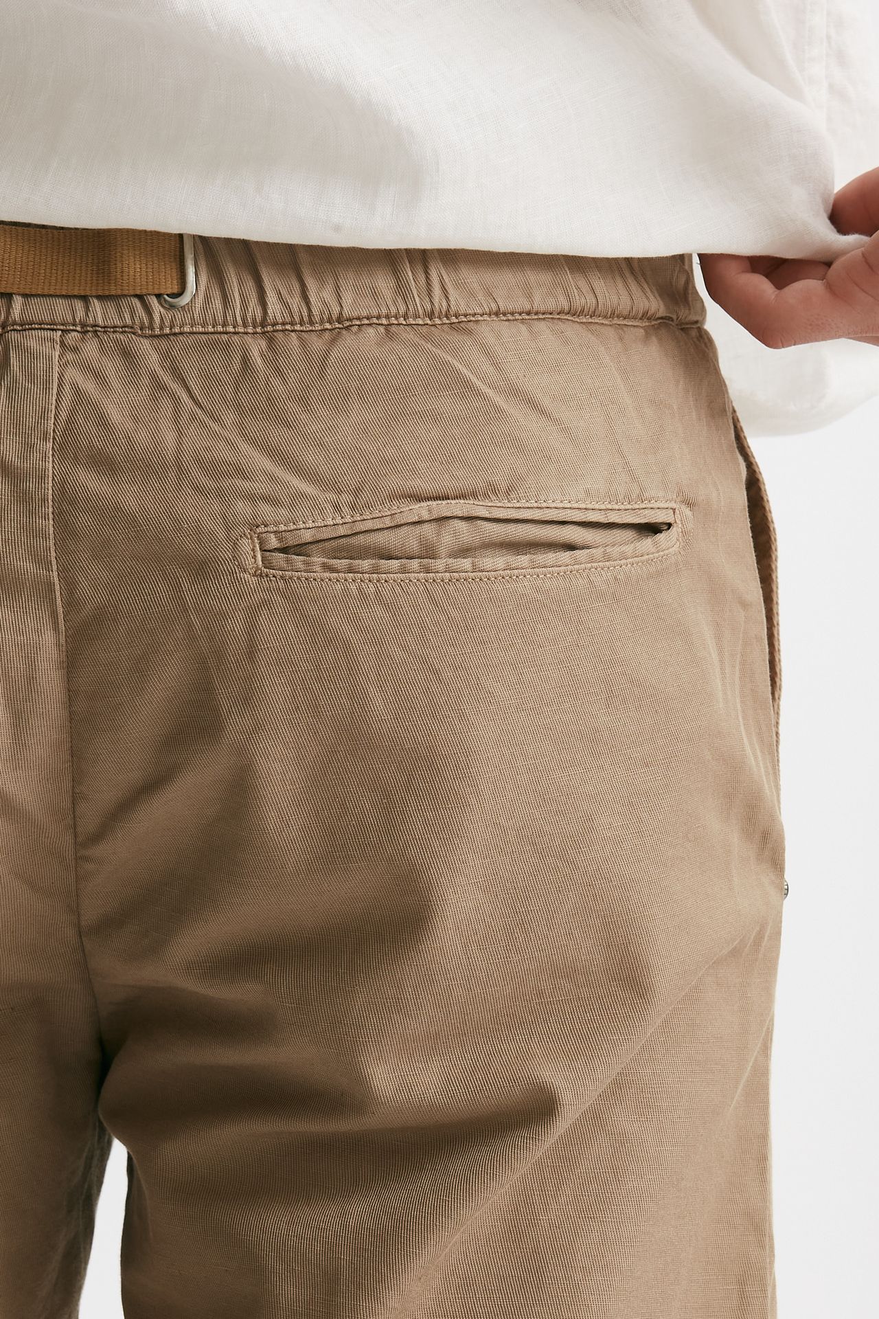 bermuda in cotone e lino stretch beige men White sand - 7