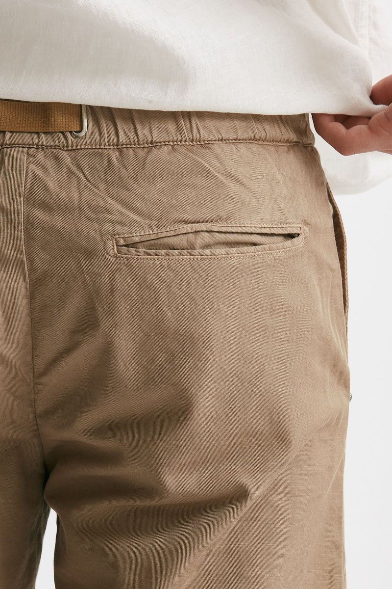 bermuda in cotone e lino stretch beige men White sand - 7