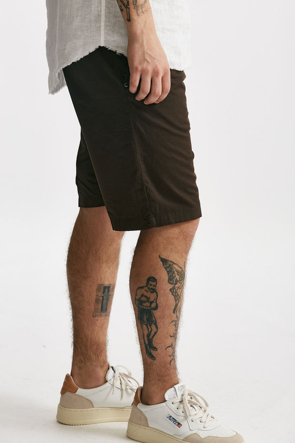 bermuda in cotone e lino stretch marrone men White sand
