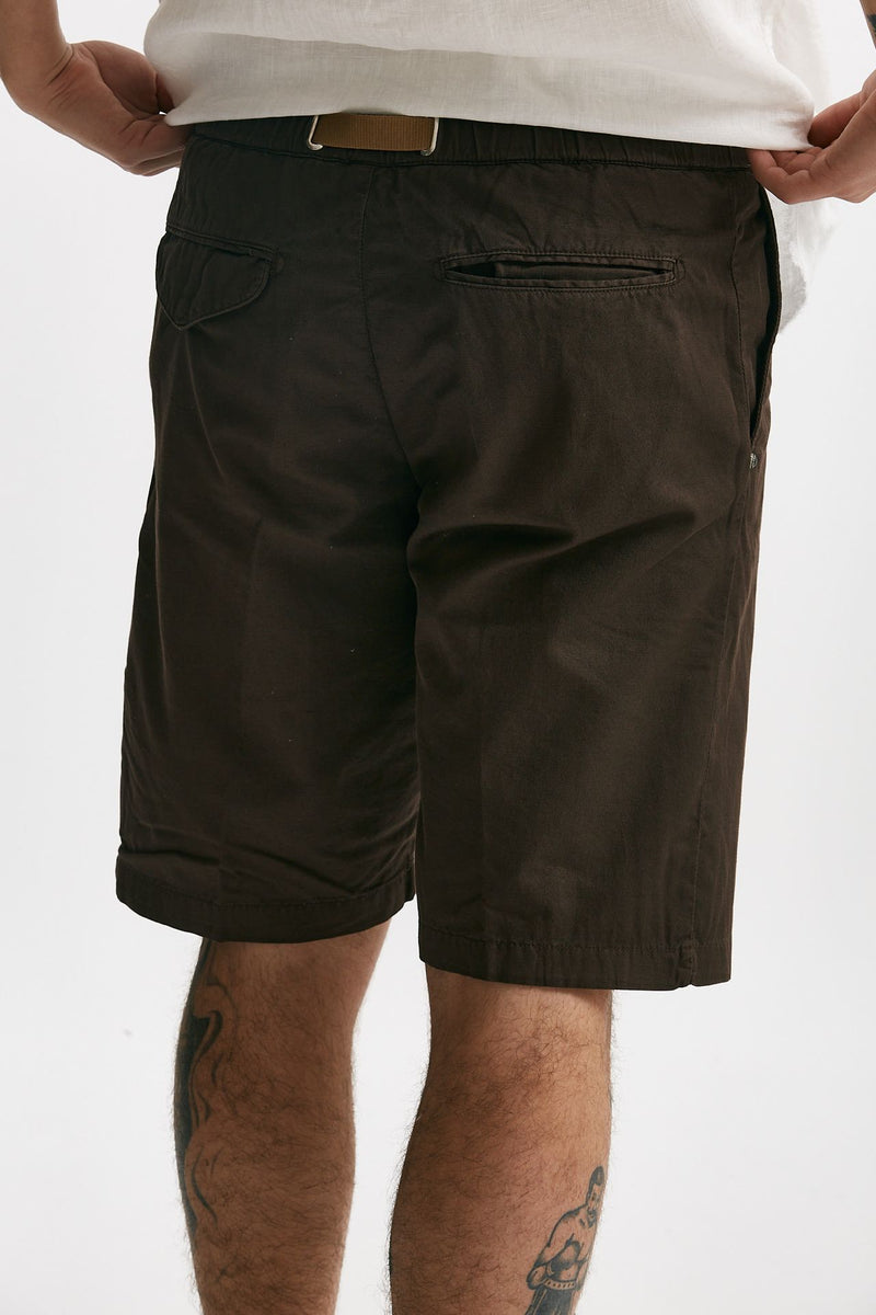 bermuda in cotone e lino stretch marrone men White sand - 3