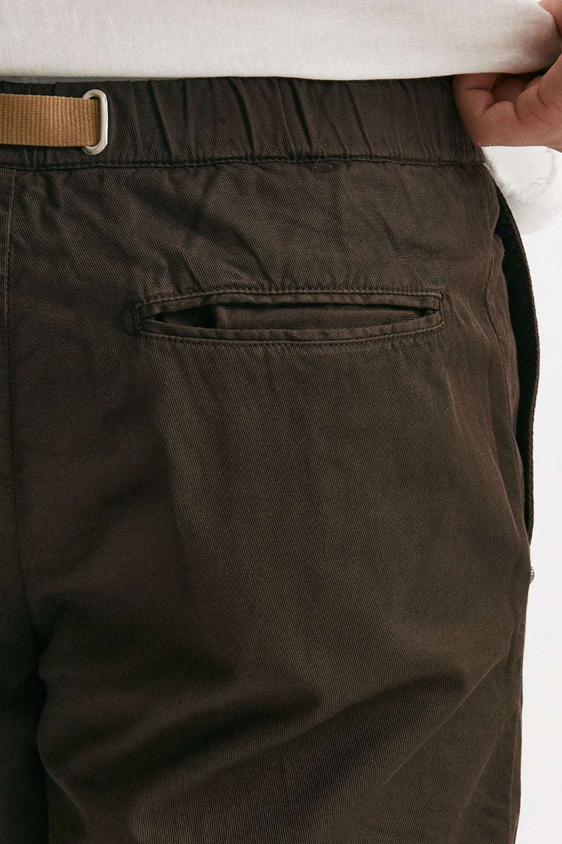 bermuda in cotone e lino stretch marrone men White sand - 7