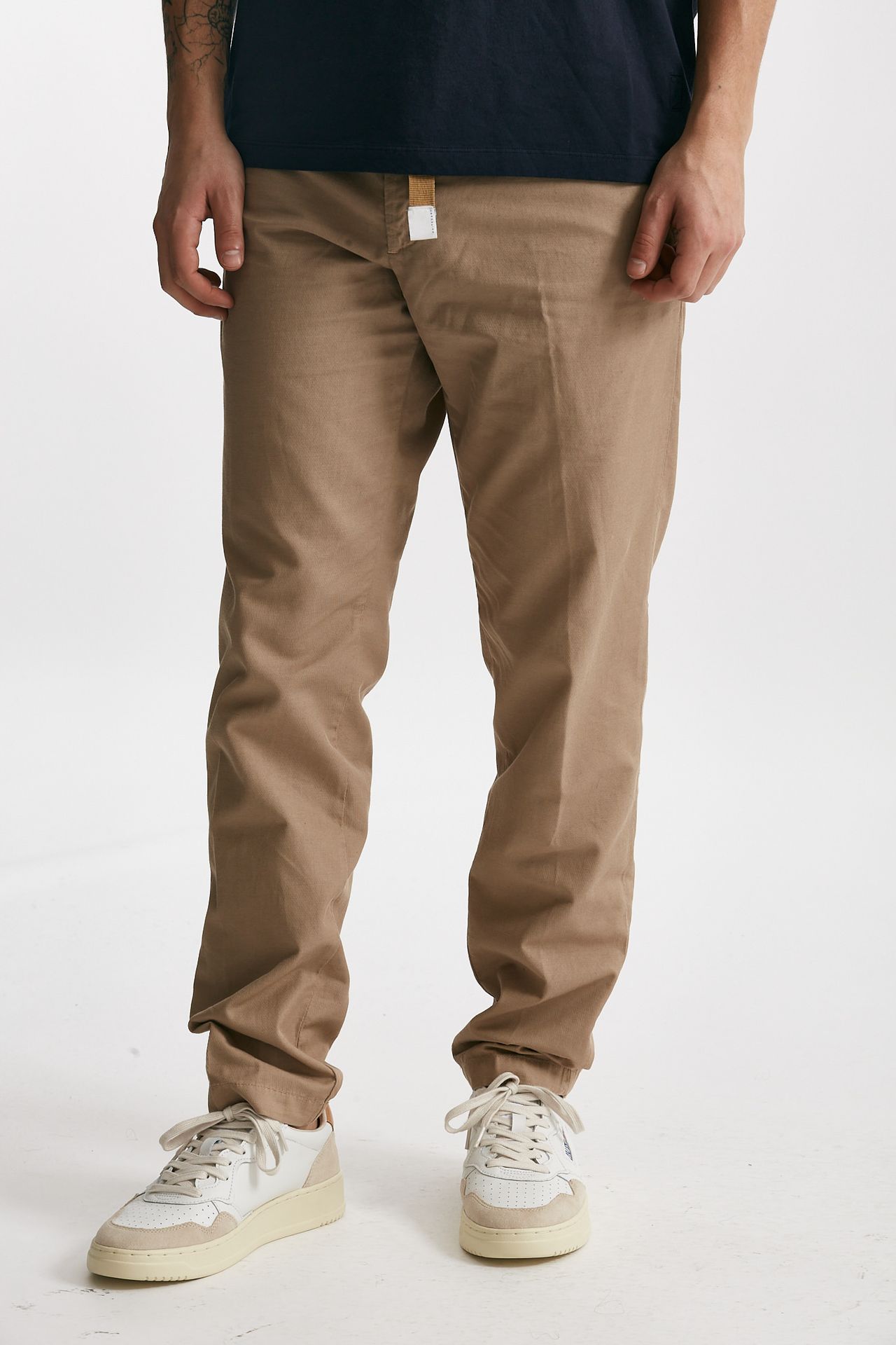 pantalone in cotone e lino stretch beige men White sand - 4