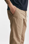 pantalone in cotone e lino stretch beige men White sand - 5