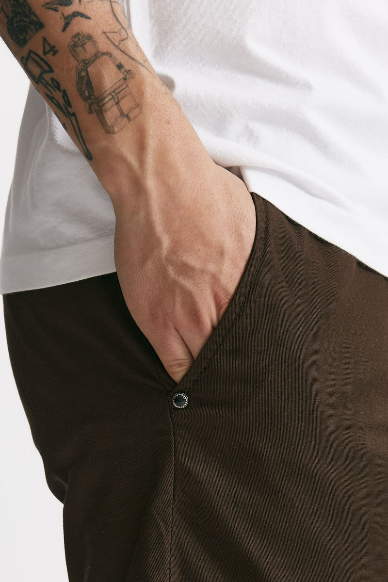 pantalone in cotone e lino stretch marrone men White sand - 5