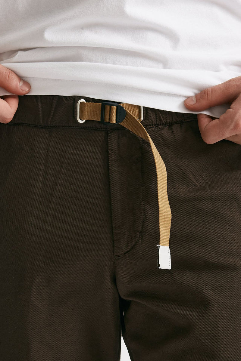 pantalone in cotone e lino stretch marrone men White sand - 6