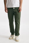 pantalone in cotone stretch verde men White sand - 1