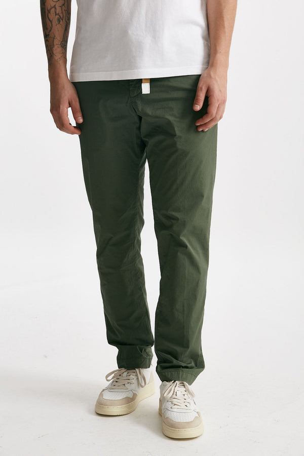 pantalone in cotone stretch verde men White sand