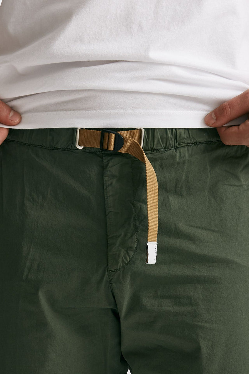 pantalone in cotone stretch verde men White sand - 5
