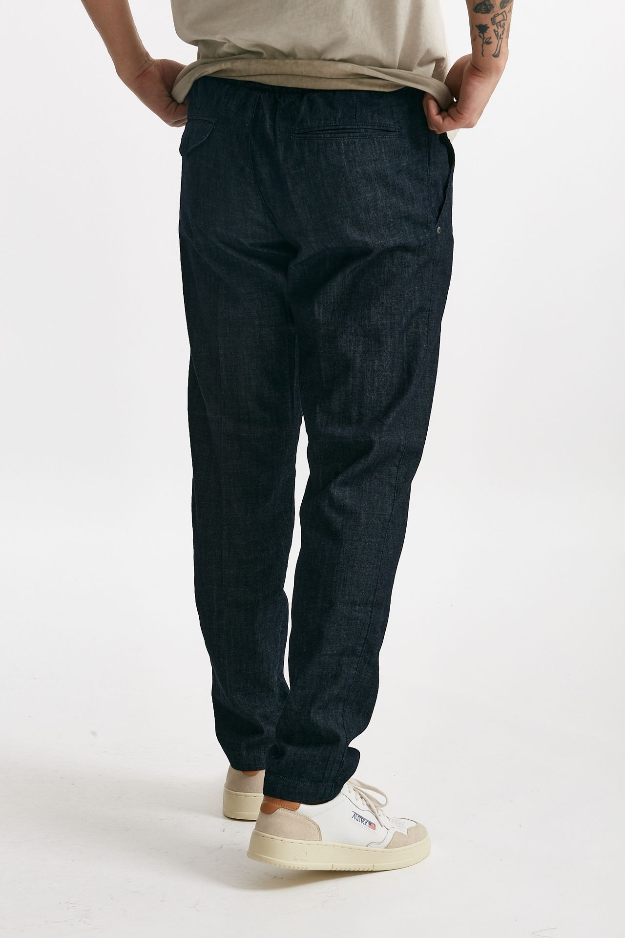 pantalone in cotone fermo chambray blu men White sand - 3
