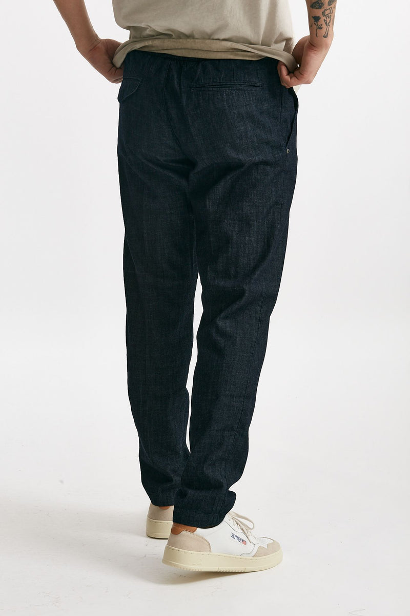 pantalone in cotone fermo chambray blu men White sand - 3