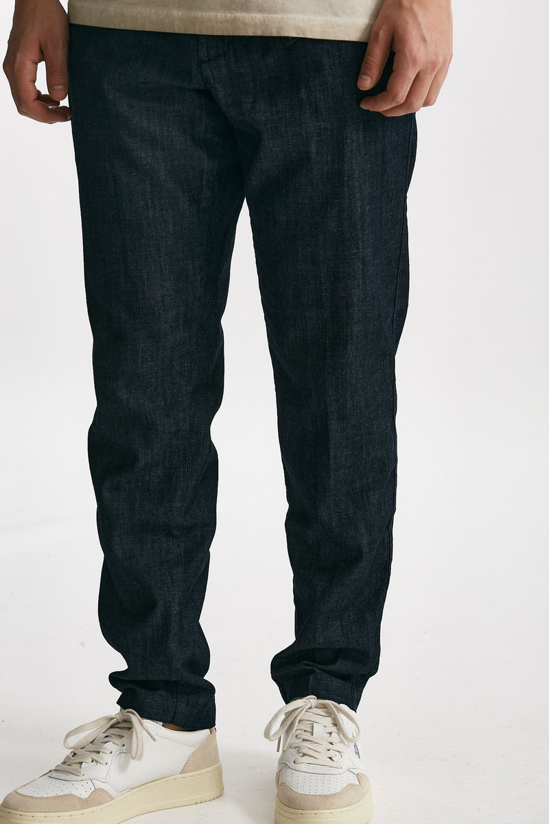 pantalone in cotone fermo chambray blu men White sand - 4