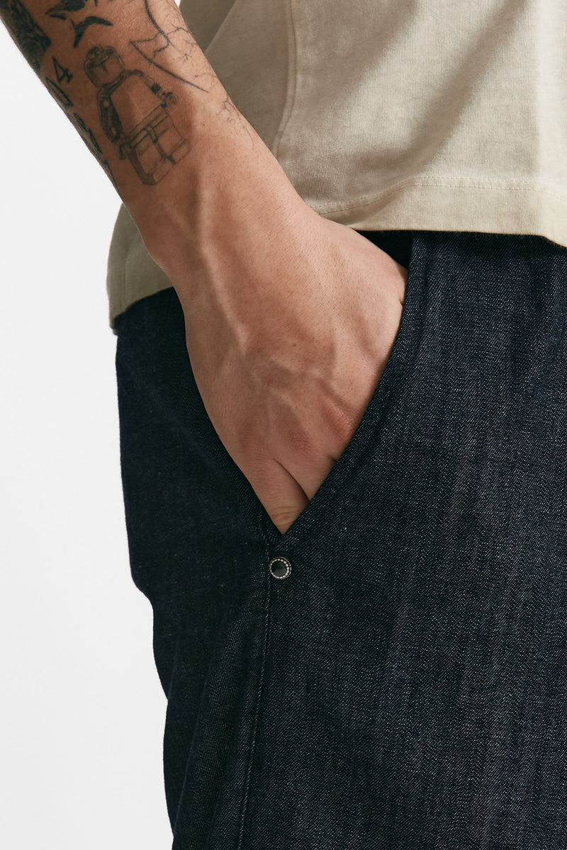pantalone in cotone fermo chambray blu men White sand - 5