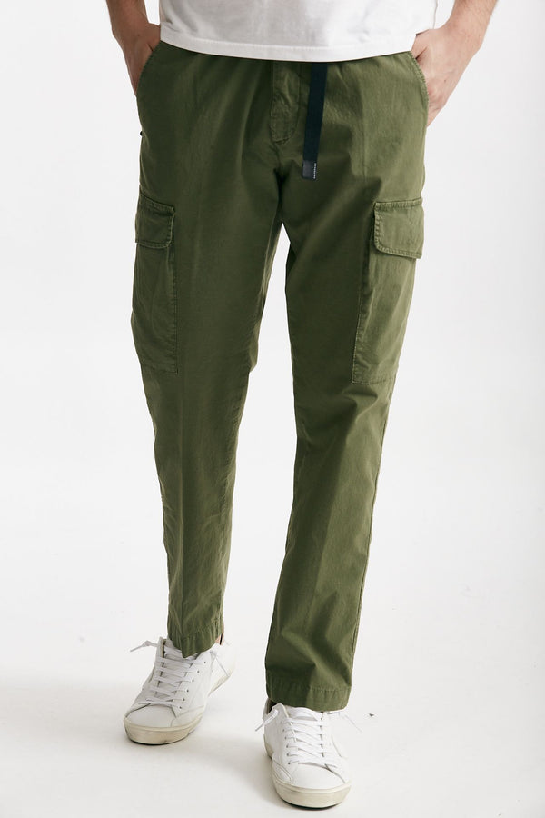 pantalone cargo in cotone ripstop stretch verde men White sand