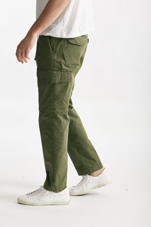 pantalone cargo in cotone ripstop stretch verde men White sand