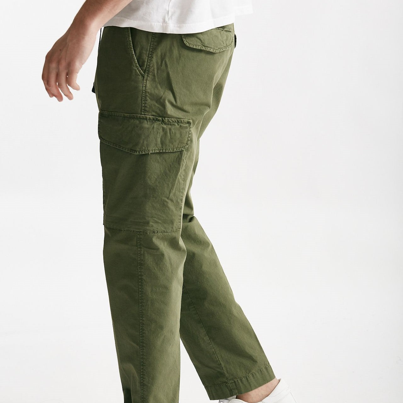 pantalone cargo in cotone ripstop stretch verde men White sand - 9
