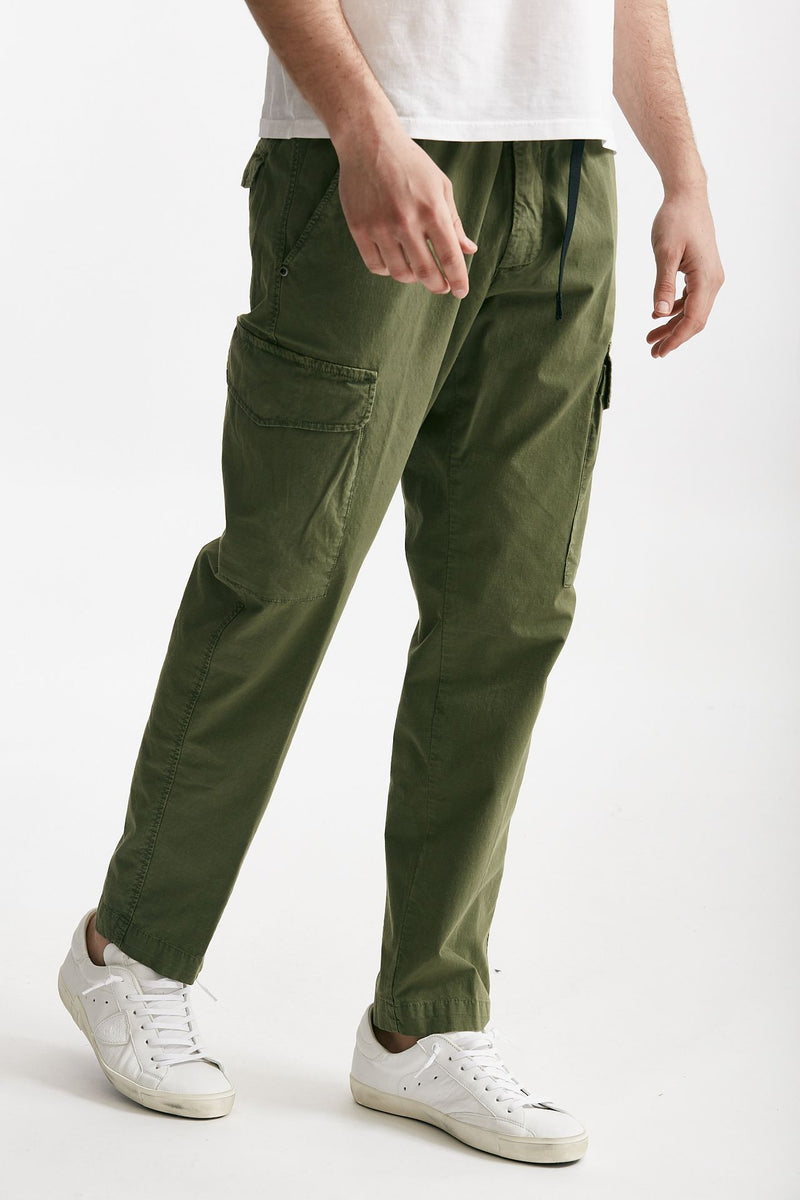 pantalone cargo in cotone ripstop stretch verde men White sand - 4