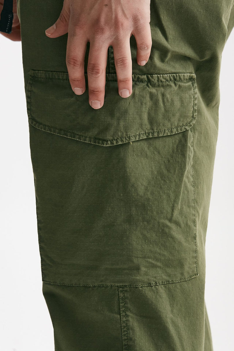 pantalone cargo in cotone ripstop stretch verde men White sand - 7