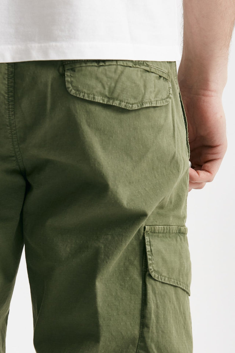pantalone cargo in cotone ripstop stretch verde men White sand - 8