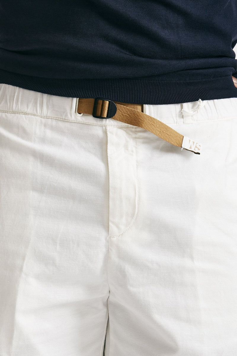 bermuda in cotone e lino stretch bianco men White sand - 5