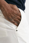 bermuda in cotone e lino stretch bianco men White sand - 6